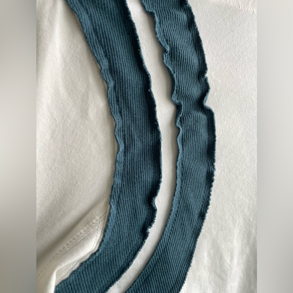 Free People White and Teal Long Sleeve Top - Picture 8 of 10